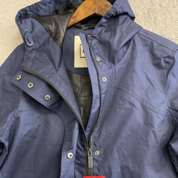 NEW Hunter Women's M Water Resistant Cotton Smock Rain Jacket Hooded Navy - Picture 10 of 13